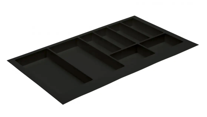 Cutlery Tray Plastic Black for Kitchen Cabinet