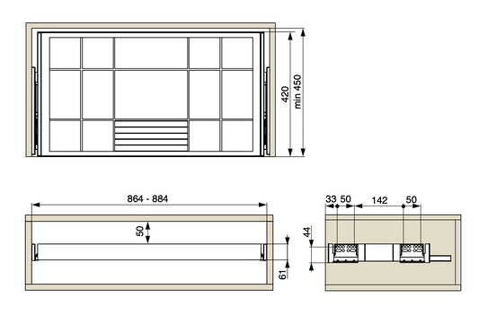 Wardrobe Pull Out Drawer Organiser Box Dark Grey
