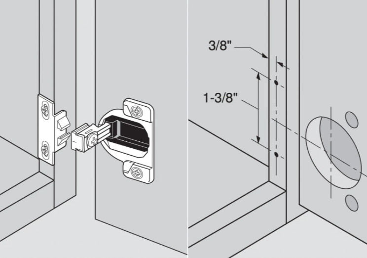 Mounting Plates for Blum 33.3600 Compact Frame Hinge