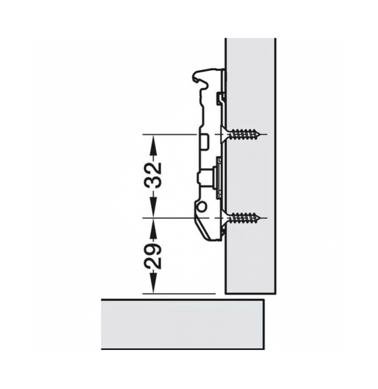 Tiomos Inline Mounting Plate for Wood Screw Anthracite