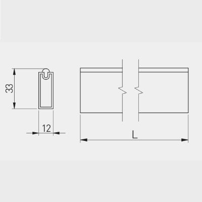 Wardrobe Hanging Rail Anthracite Rectangular