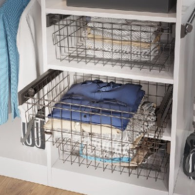 Wardrobe Pull Out Wire Basket Drawer Soft Close