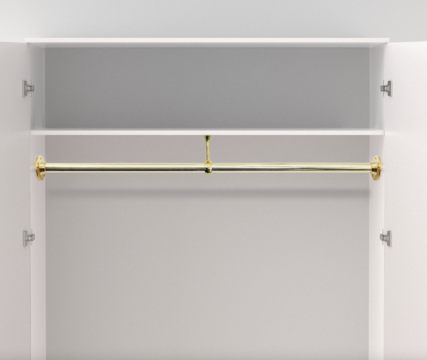 Wardrobe Hanging Rail 25mm Polished Brass Round