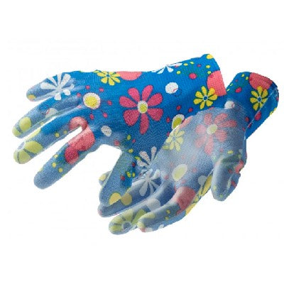 Women Garden Safety Gloves Latex Coated Blue