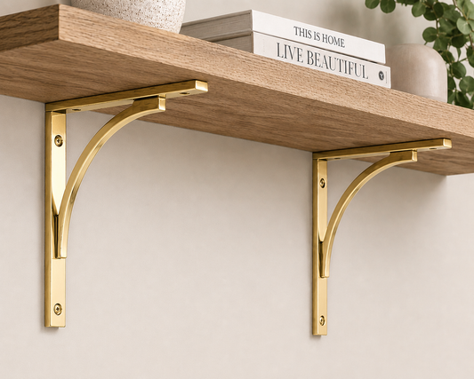 Alexander and Wilks Eden Solid Shelf Bracket Satin Brass
