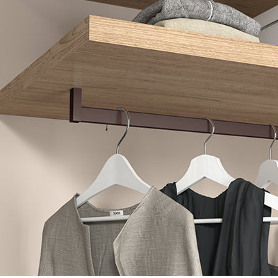 Curved Hanging Rails Wardrobe Hanging Rail Moka Brown Luxe Rectangular – FixFit