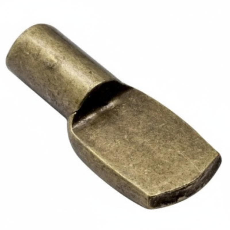 7mm Shelf Support Pins Spoon Shaped Antique Brass
