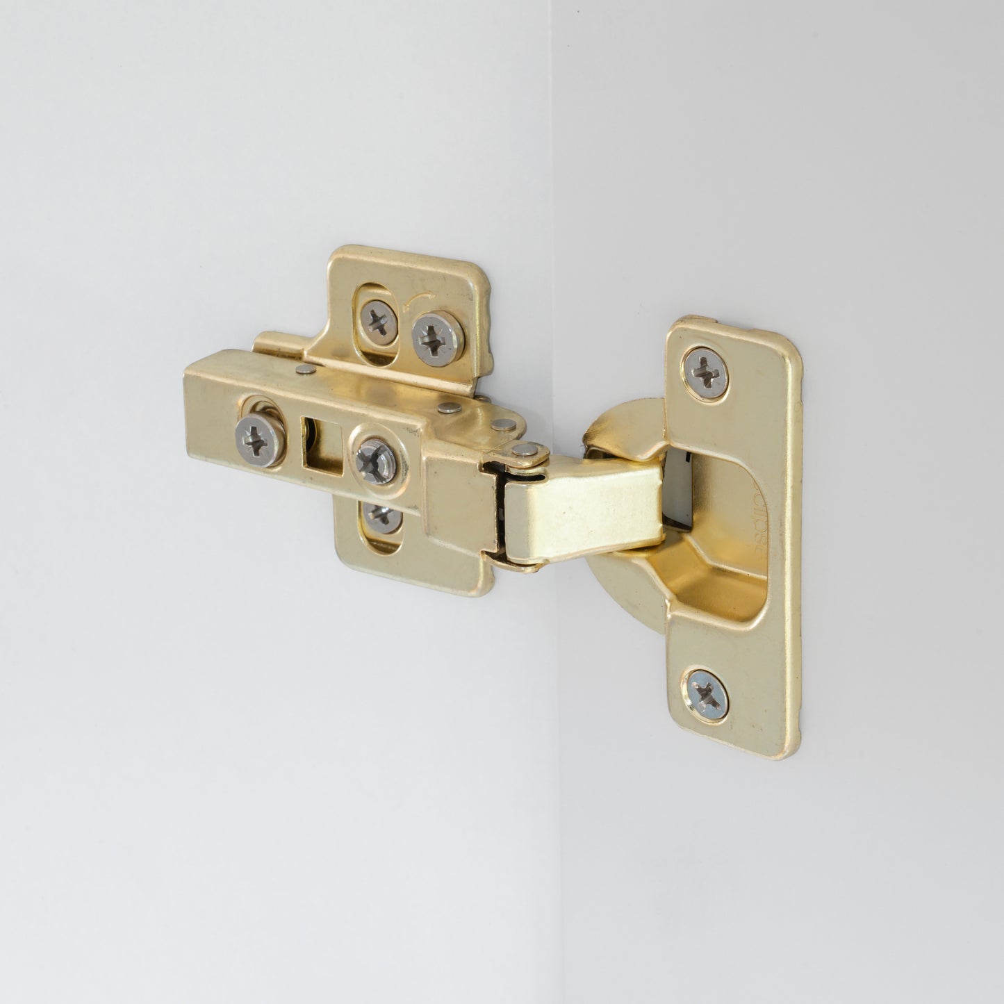 Cabinet Hinge Soft Close 100° SATIN BRASS Half Overlay Set Two