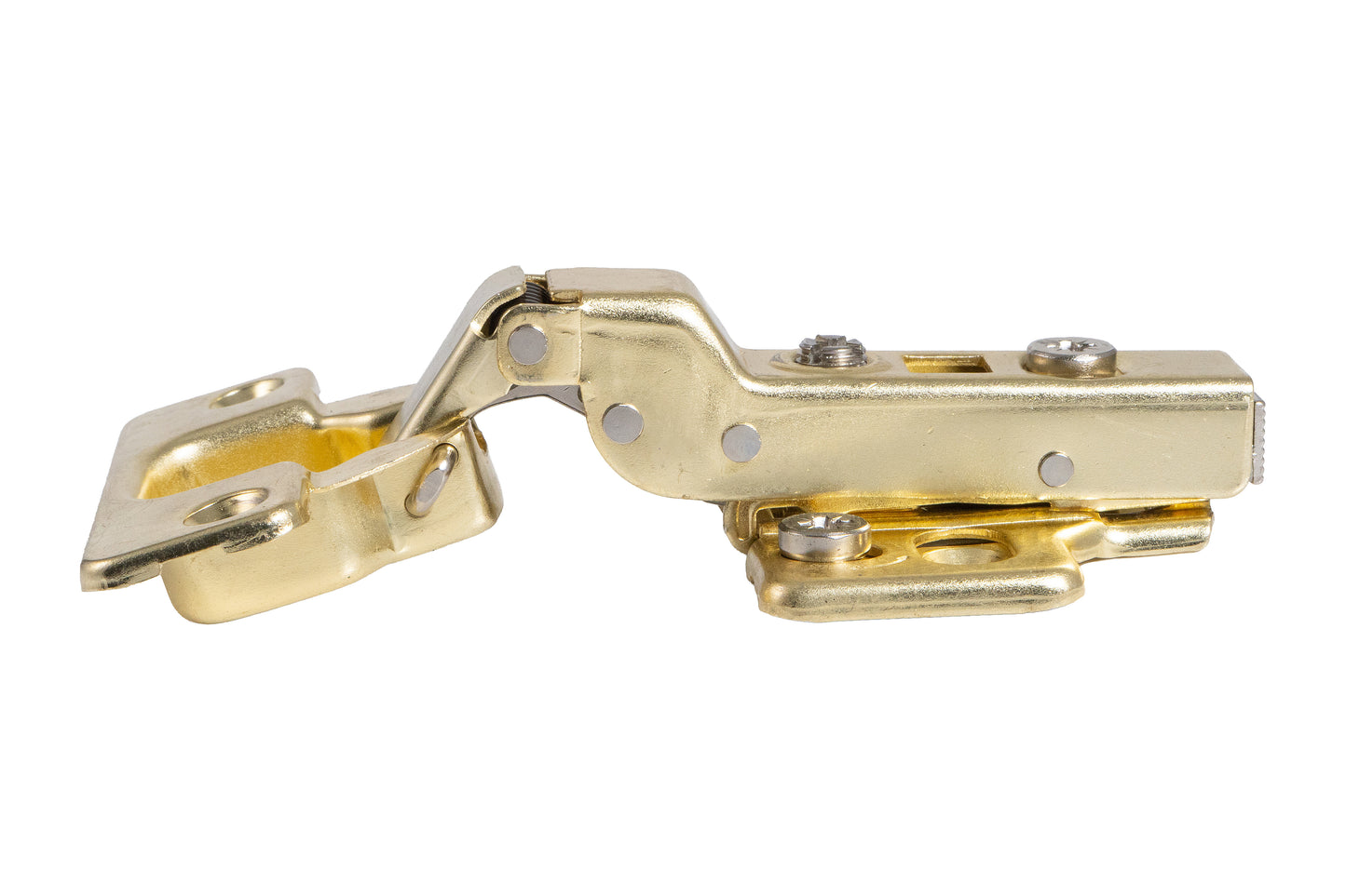 Cabinet Hinge Soft Close 100° SATIN BRASS Half Overlay Set Two