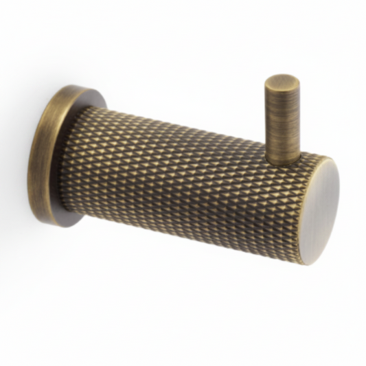Single Knurled Coat Hook Wall Door Mounted Hanger Brunel