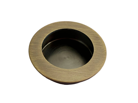 Antique Brass Recessed Flush Sliding Door Handle Inset Round Handle