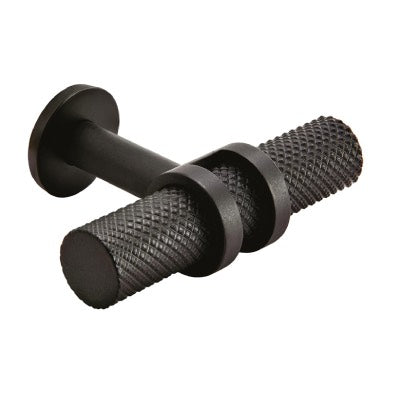 Barchester Knurled Double Ringed T-Bar Knob Matt Black