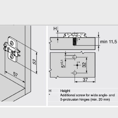 Blum-173L8100-Hinge-Mounting-Plate-Euro-Screw-0mm-spacing