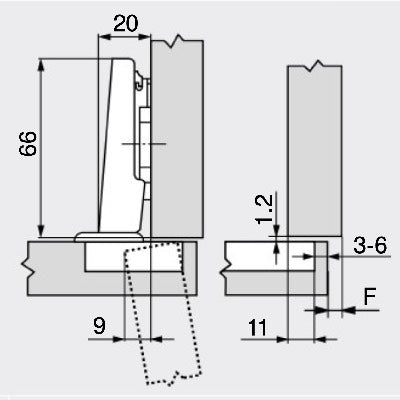 Blum-70M2550-Cliptop-100°-UNSPRUNG-Full-Overlay-Door-Hinge