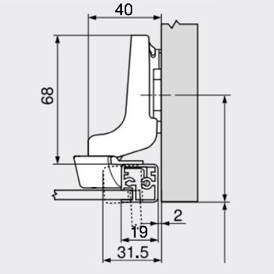 Blum-71B970A-Cliptop-Blumotion-Inset-Aluminium-Frame-95°-cabinet-Hinge