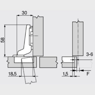 Blum-91M2650-Modul-100°-DualHalf-Overlay-cabinet-Hinge