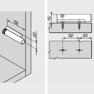 Blum-970.5201-Blumotion-Straight-Adapter-Plate-Inline