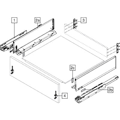 Blum-Orion-Grey-Legrabox-Drawer-Set-K-Height