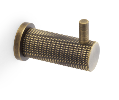 Single Knurled Coat Hook Wall Door Mounted Hanger Brunel