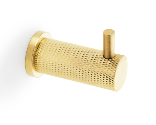 Single Knurled Coat Hook Wall Door Mounted Hanger Brunel