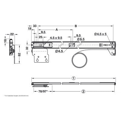 Cabinet-Pocket-Pivot-Sliding-Door-Runner-405mm-Accuride-1432