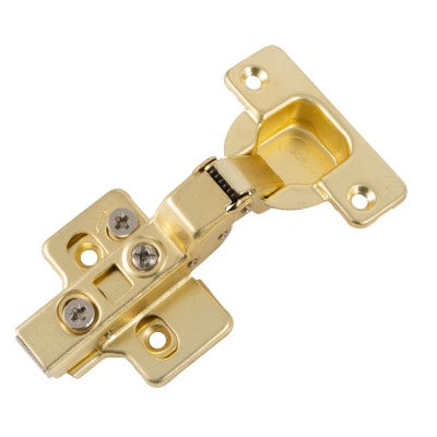 Cabinet Hinge Soft Close 100° SATIN BRASS Half Overlay Set Two