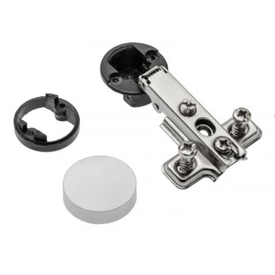 Cabinet Hinge Sprung 95° Full Overlay Glass Door Round