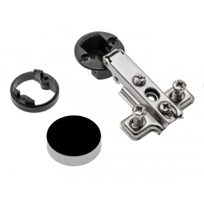 Cabinet Hinge Sprung 95° Full Overlay Glass Door Round