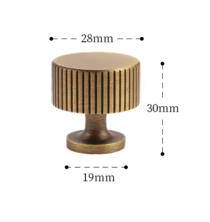 Cabinet Handle Knob Art-Deco Linear Collection Brushed Antique Brass