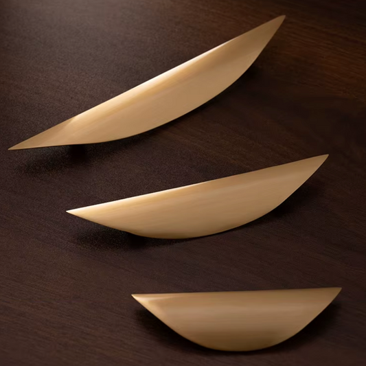 Cabinet Cup Handle Leaf Collection Brushed Brass