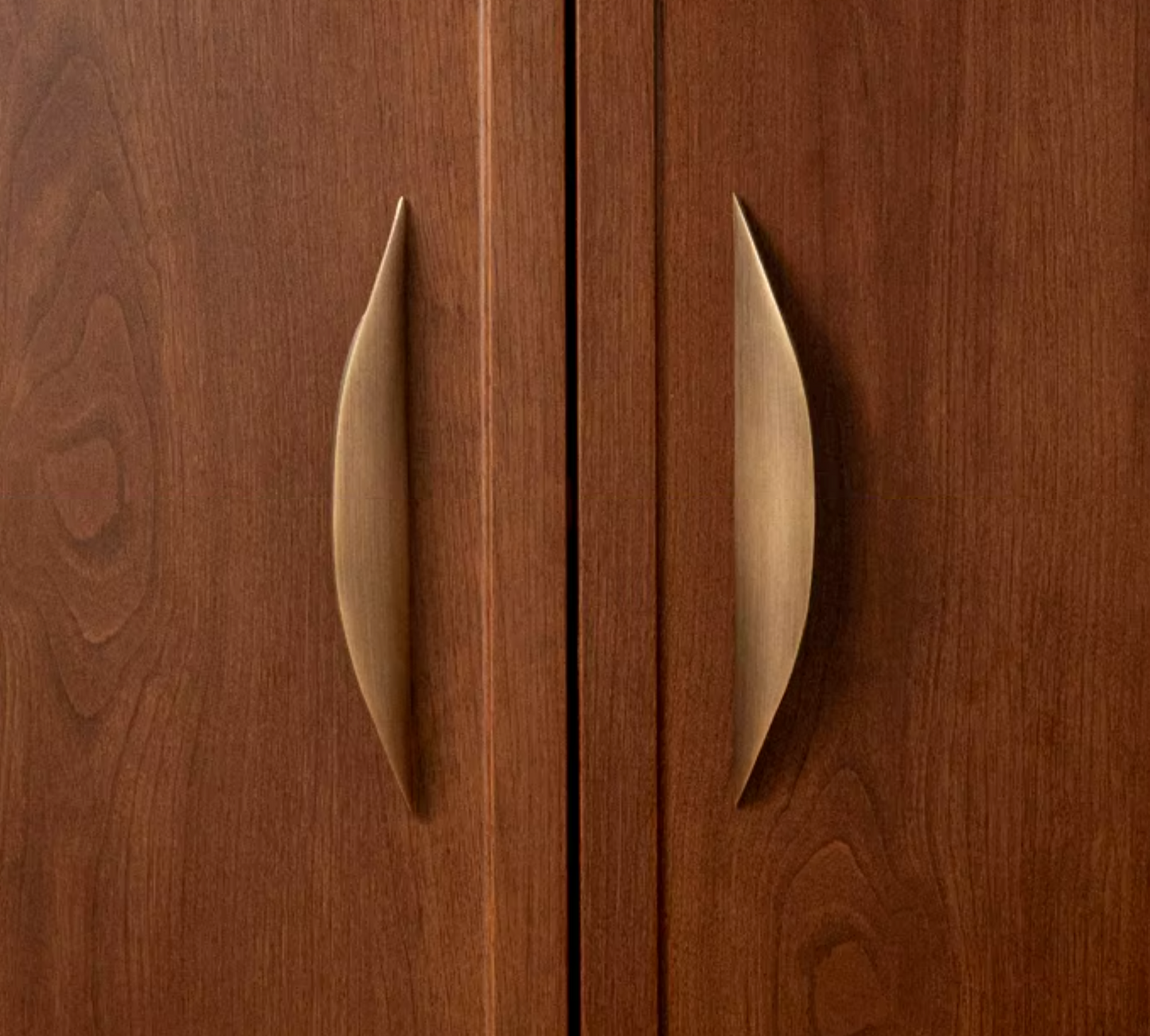 Cabinet Cup Handle Leaf Collection Brushed Antique Brass