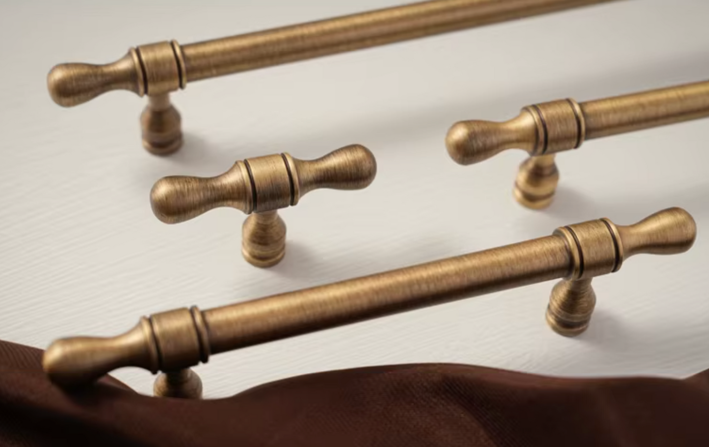 Cabinet Cup Handles Water Droplet Collection Brushed Antique Brass