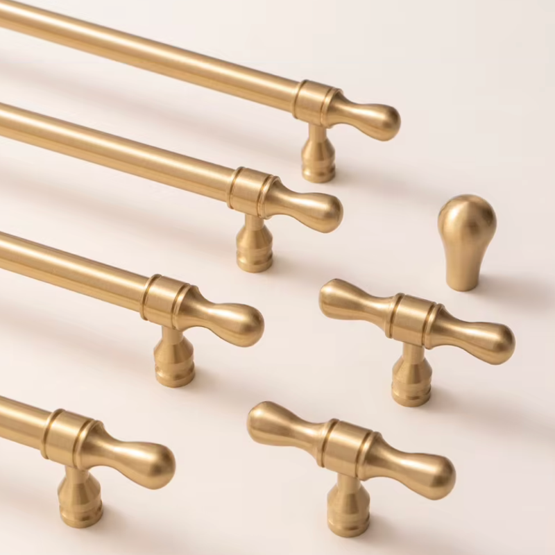 Cabinet Cup Handles Water Droplet Collection Brushed Brass