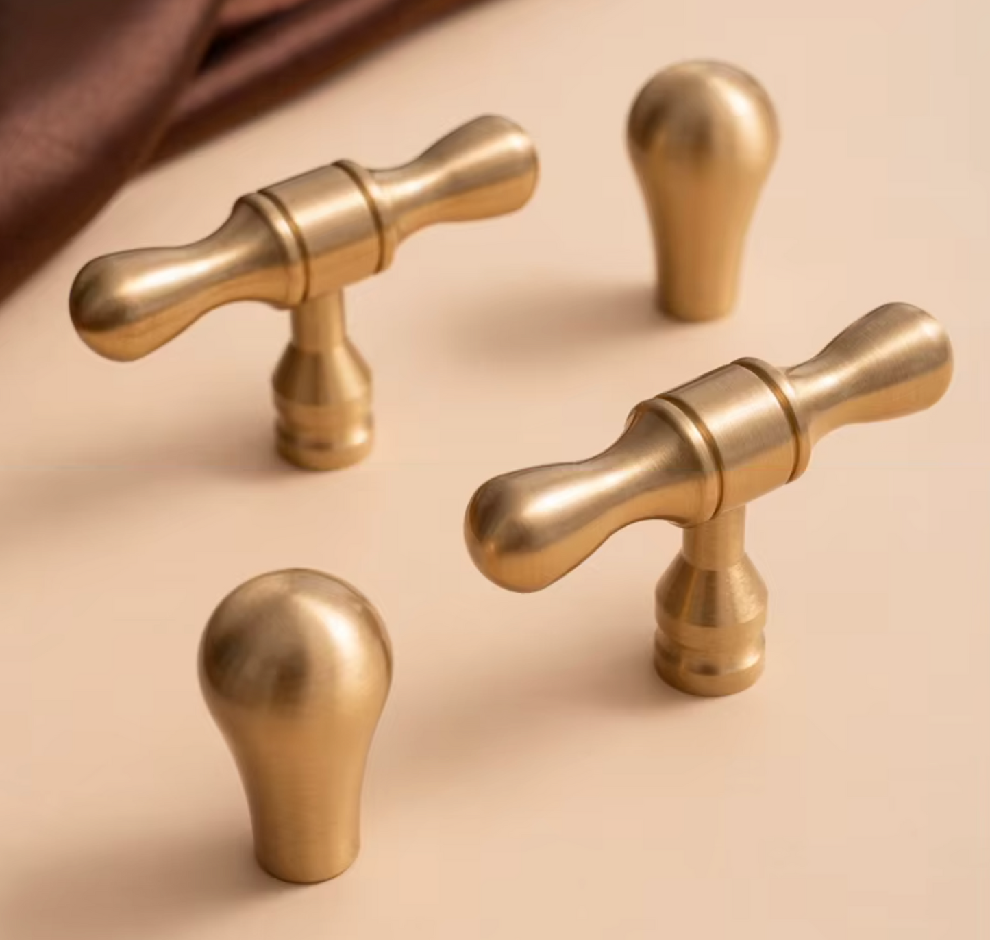 Cabinet Cup Handles Water Droplet Collection Brushed Brass