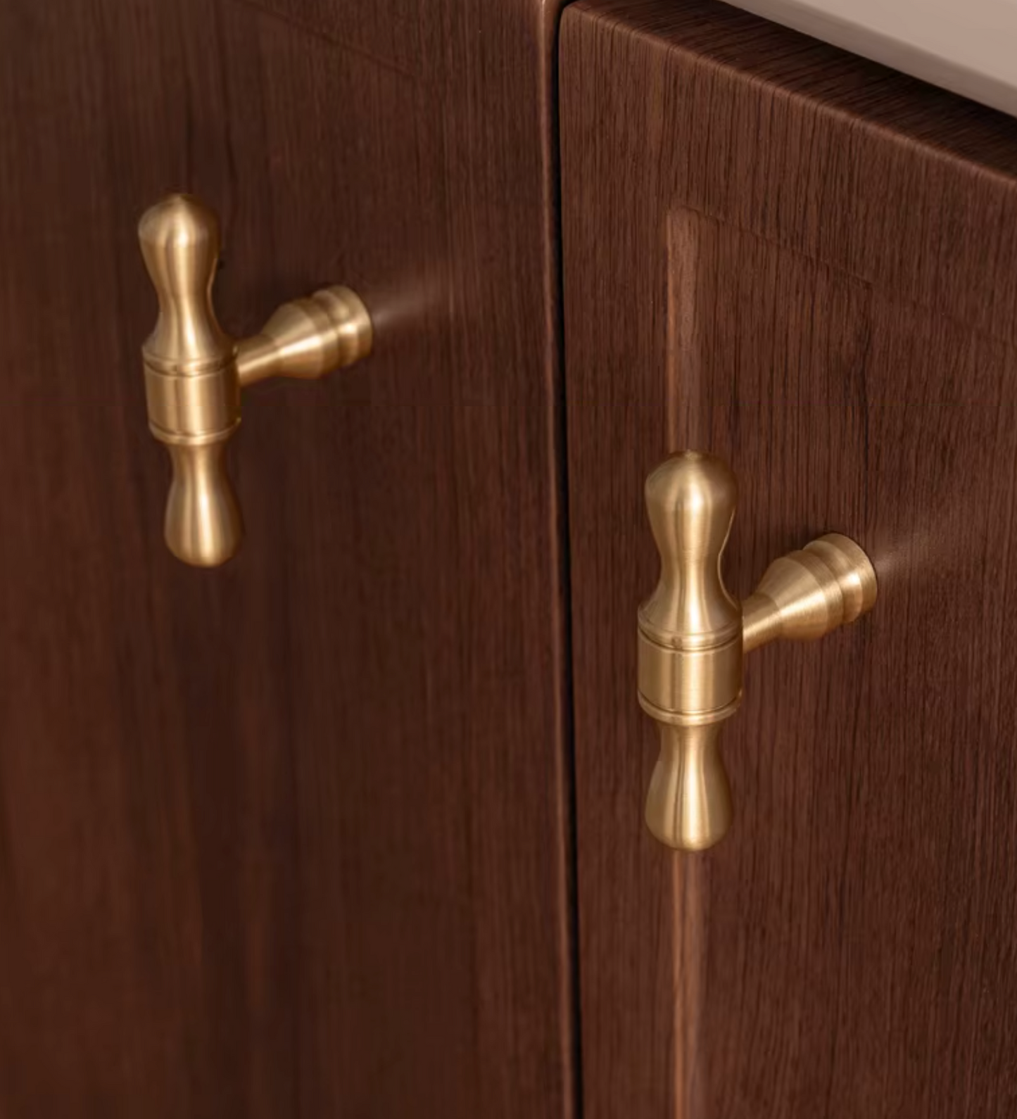 Cabinet Cup Handles Water Droplet Collection Brushed Brass