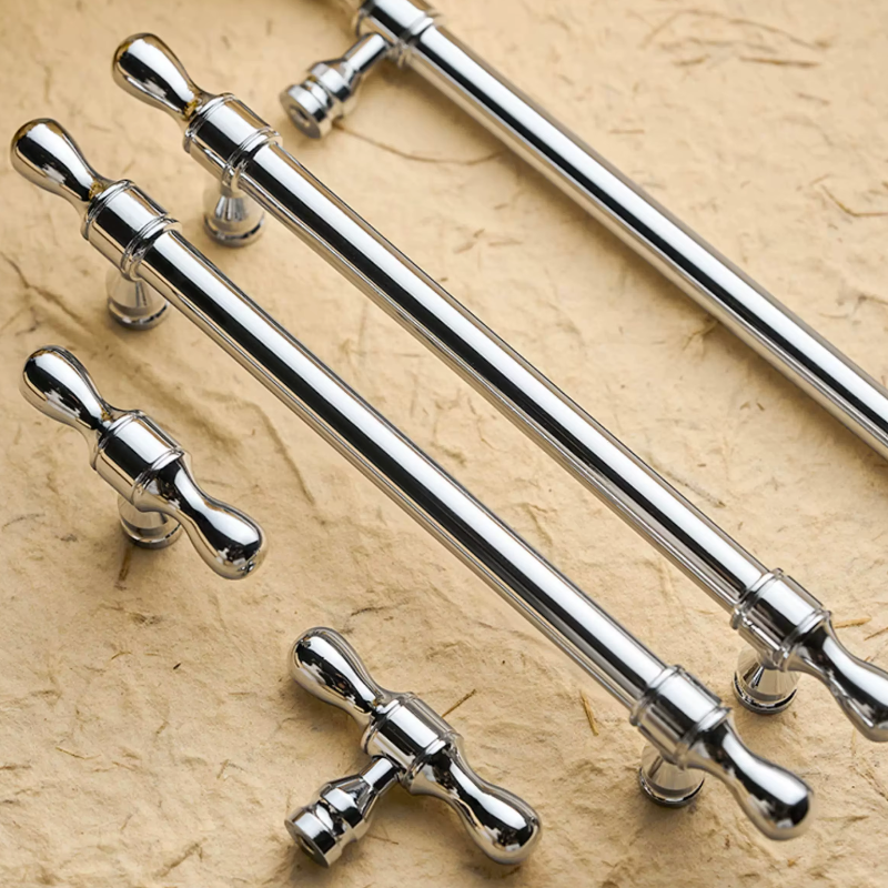 Cabinet Cup Handles Water Droplet Collection Polished Chrome