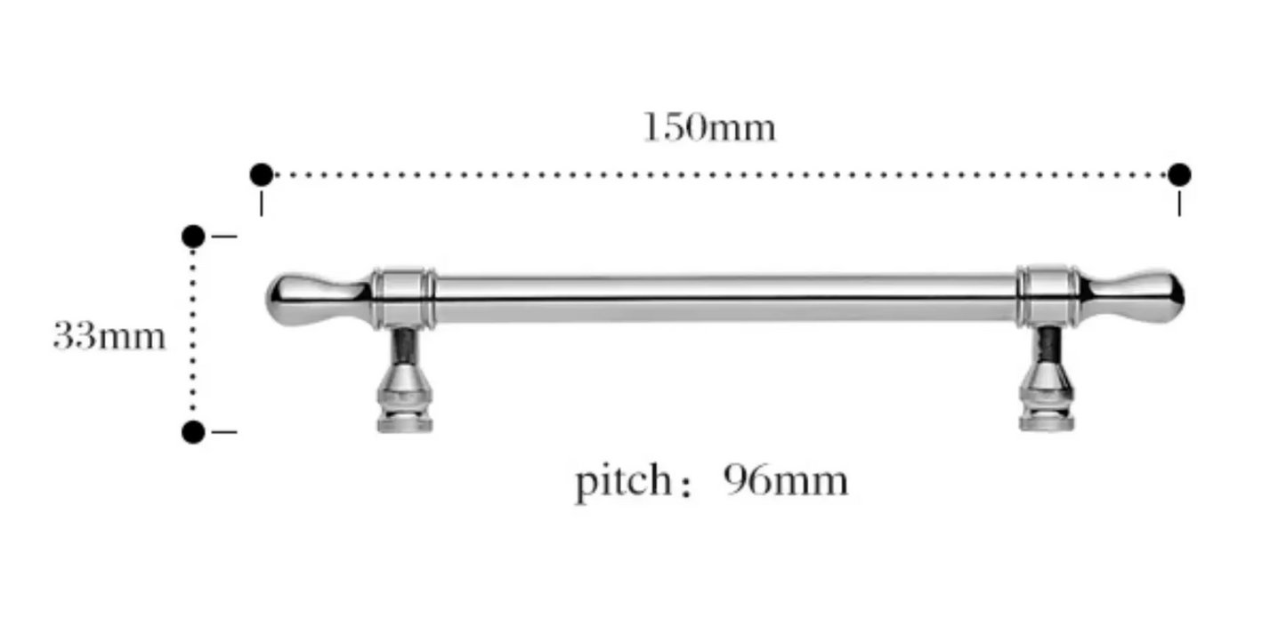 Cabinet Cup Handles Water Droplet Collection Polished Chrome