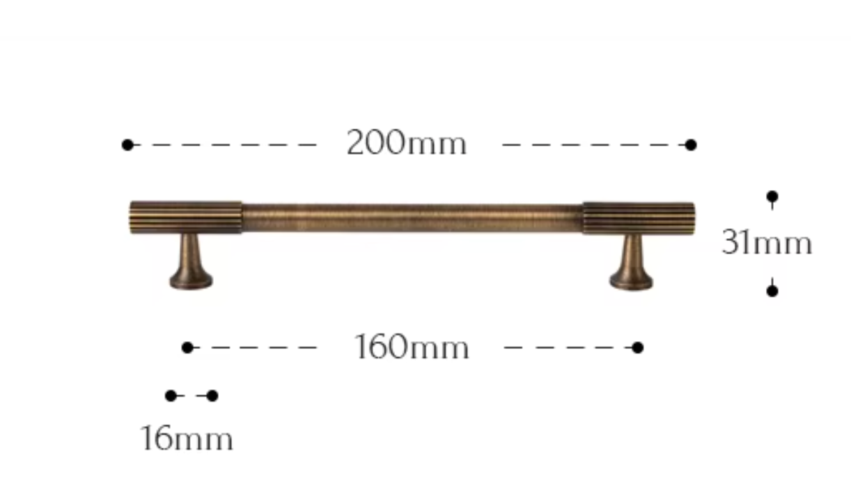 Cabinet Handle Knob Art-Deco Linear Collection Brushed Antique Brass