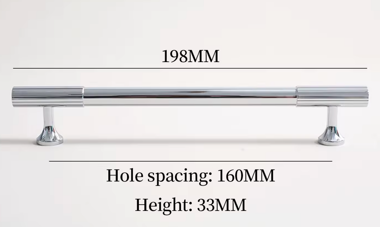 Cabinet Handle Knob Art-Deco Linear Collection Polished Chrome