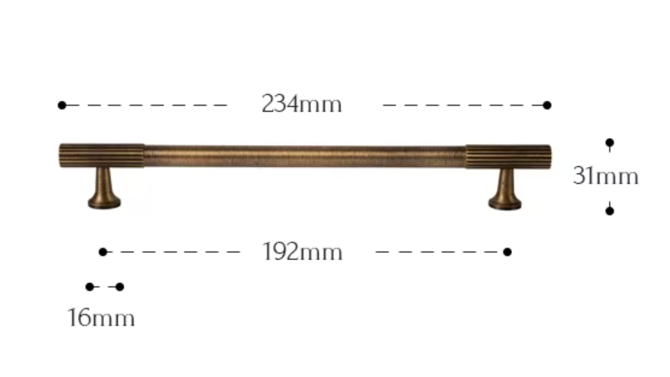 Cabinet Handle Knob Art-Deco Linear Collection Brushed Antique Brass