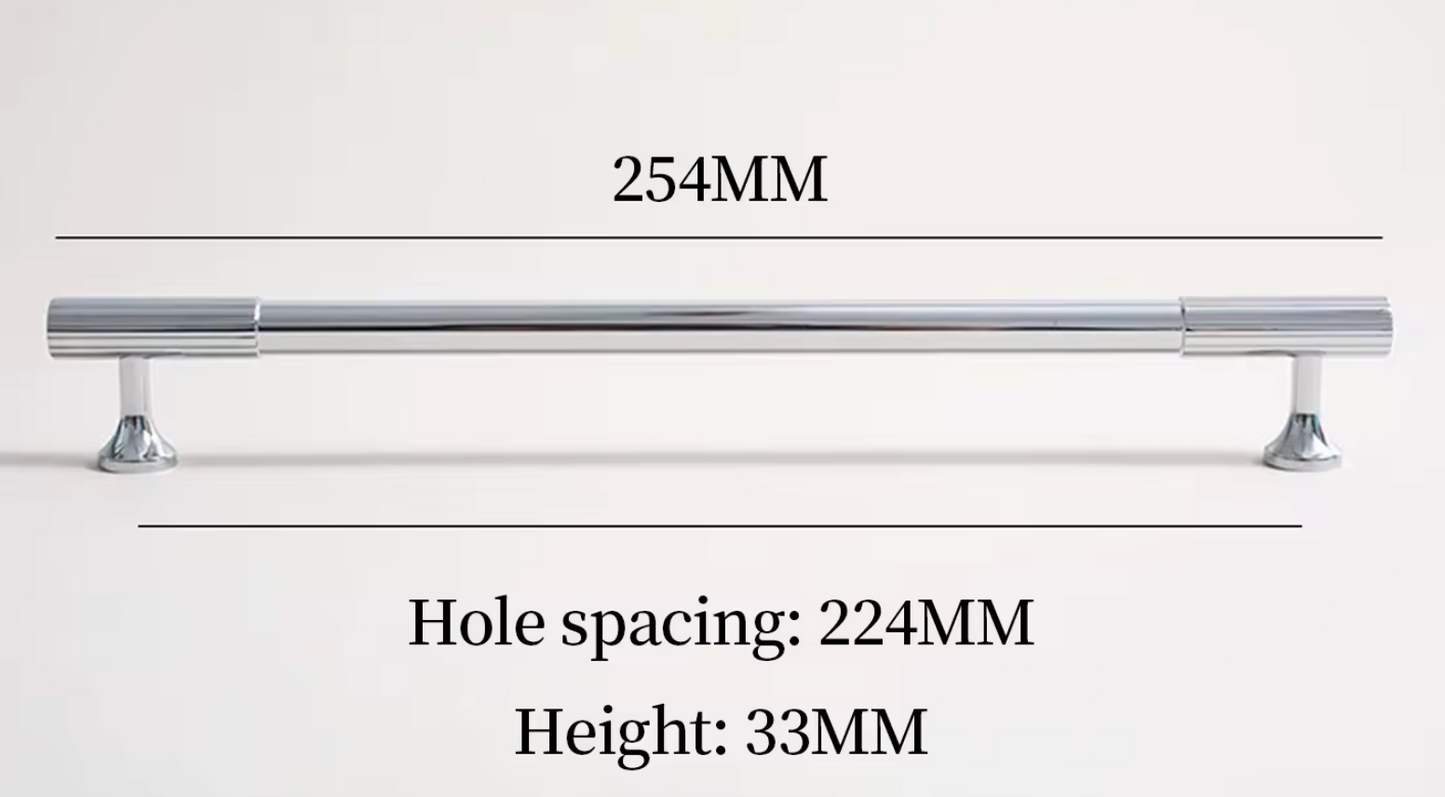 Cabinet Handle Knob Art-Deco Linear Collection Polished Chrome