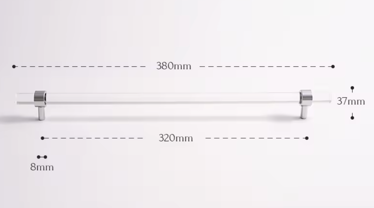Cabinet Handle Lucent Collection Acrylic Clear With Chrome Ring