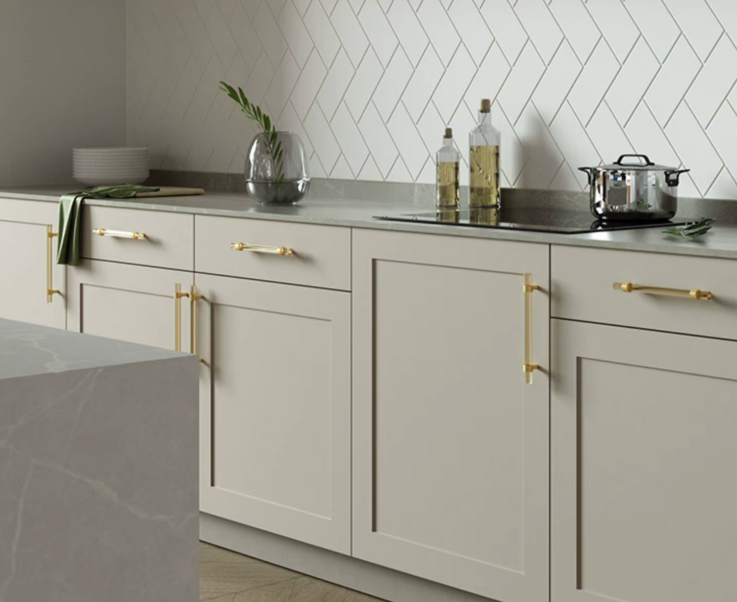 Cabinet Handle Lucent Collection Acrylic Champagne With Brass Ring