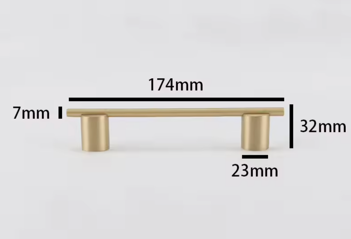 Cabinet Handle T-Bar Straw Collection Brushed Brass
