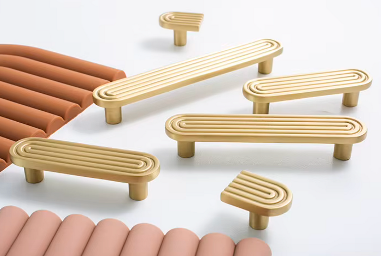 Cabinet Handle Nordic Slim Collection Brushed Brass