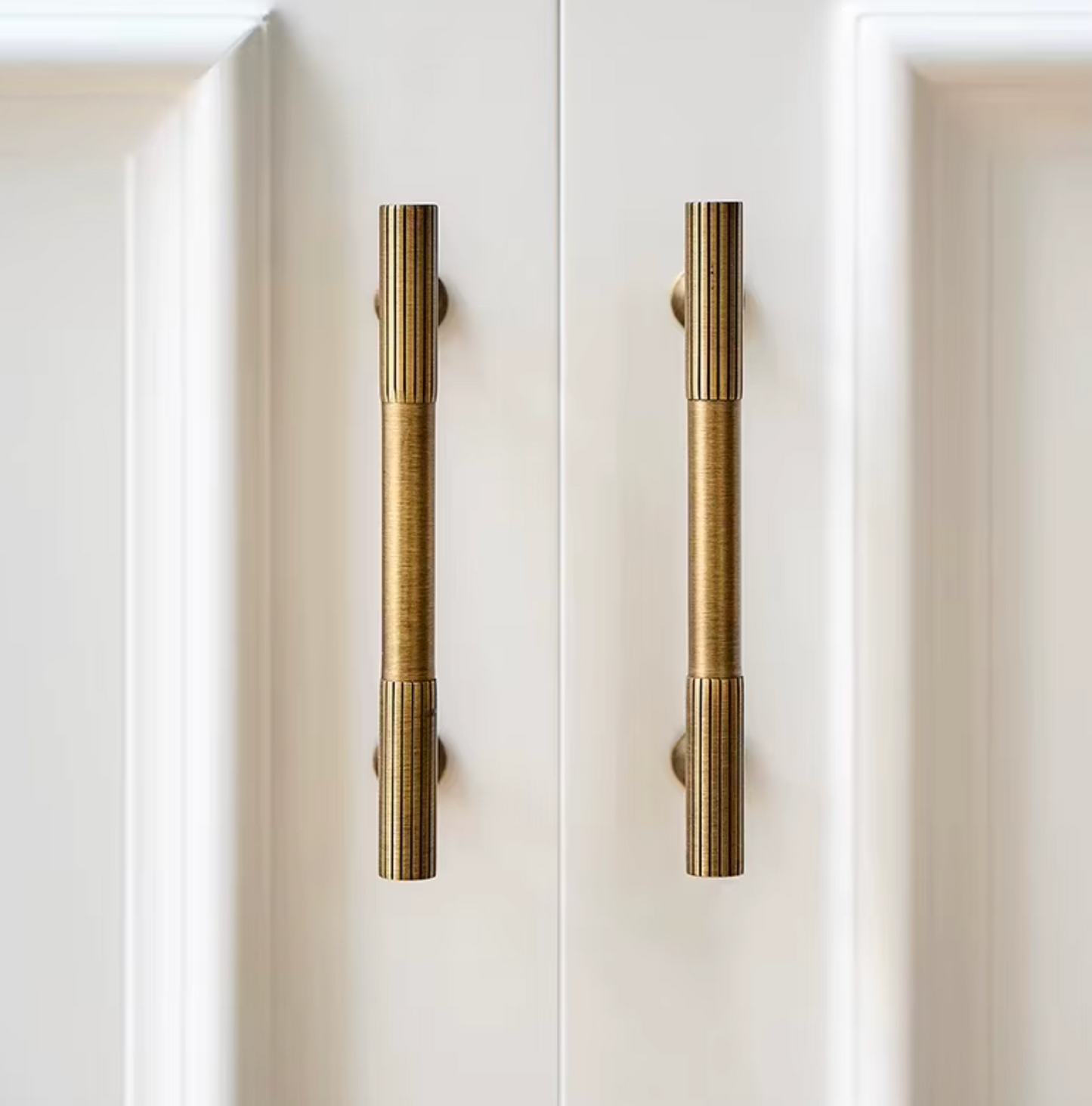 Cabinet Handle Knob Art-Deco Linear Collection Brushed Antique Brass
