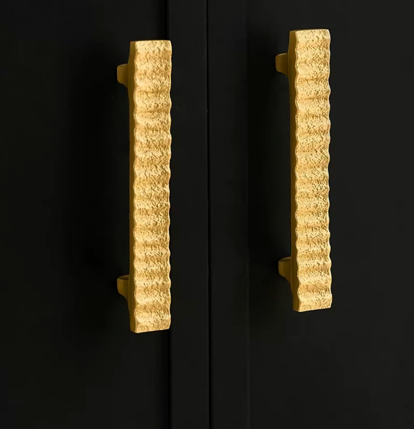 Cabinet Handles Forge Ribbed Collection Brushed Brass