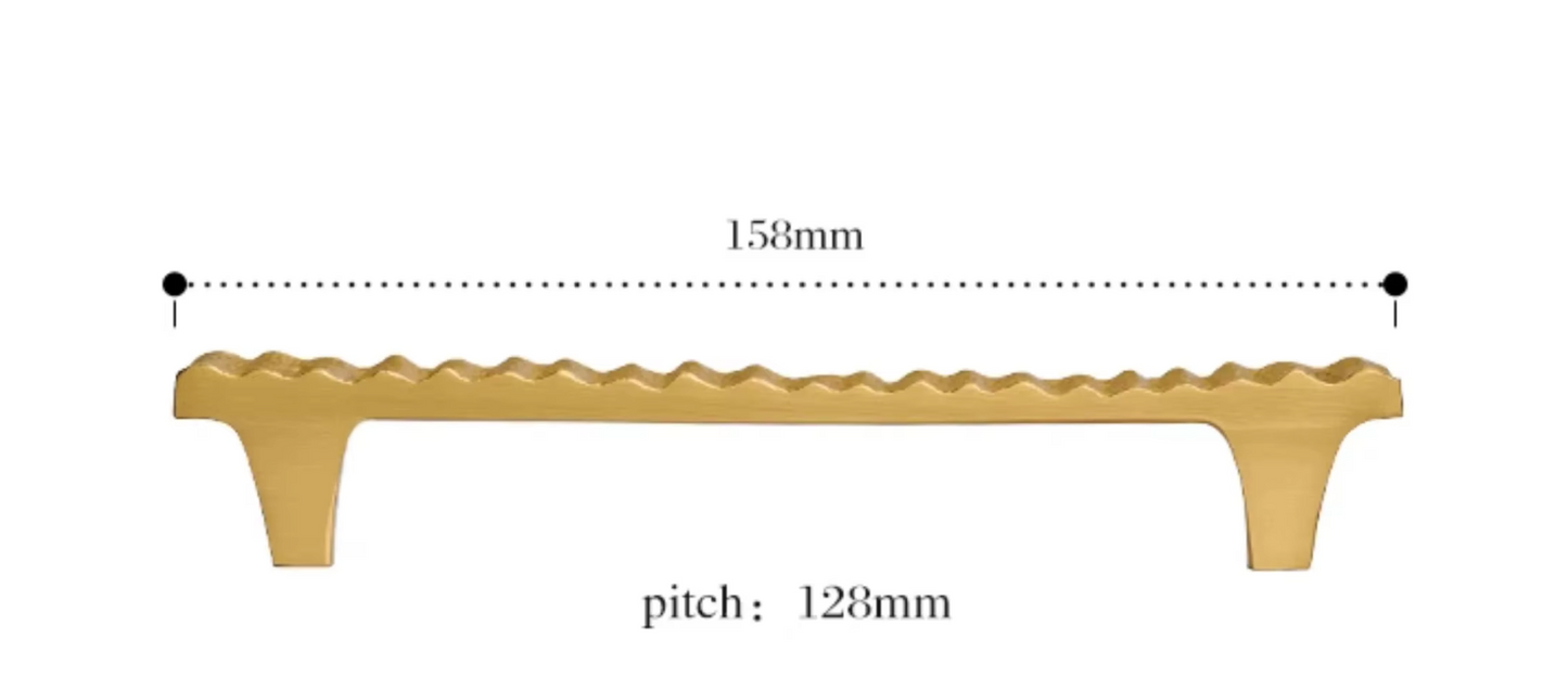 Cabinet Handles Forge Ribbed Collection Brushed Brass