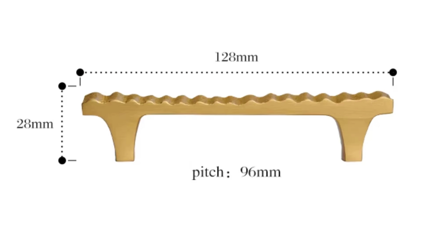 Cabinet Handles Forge Ribbed Collection Brushed Brass
