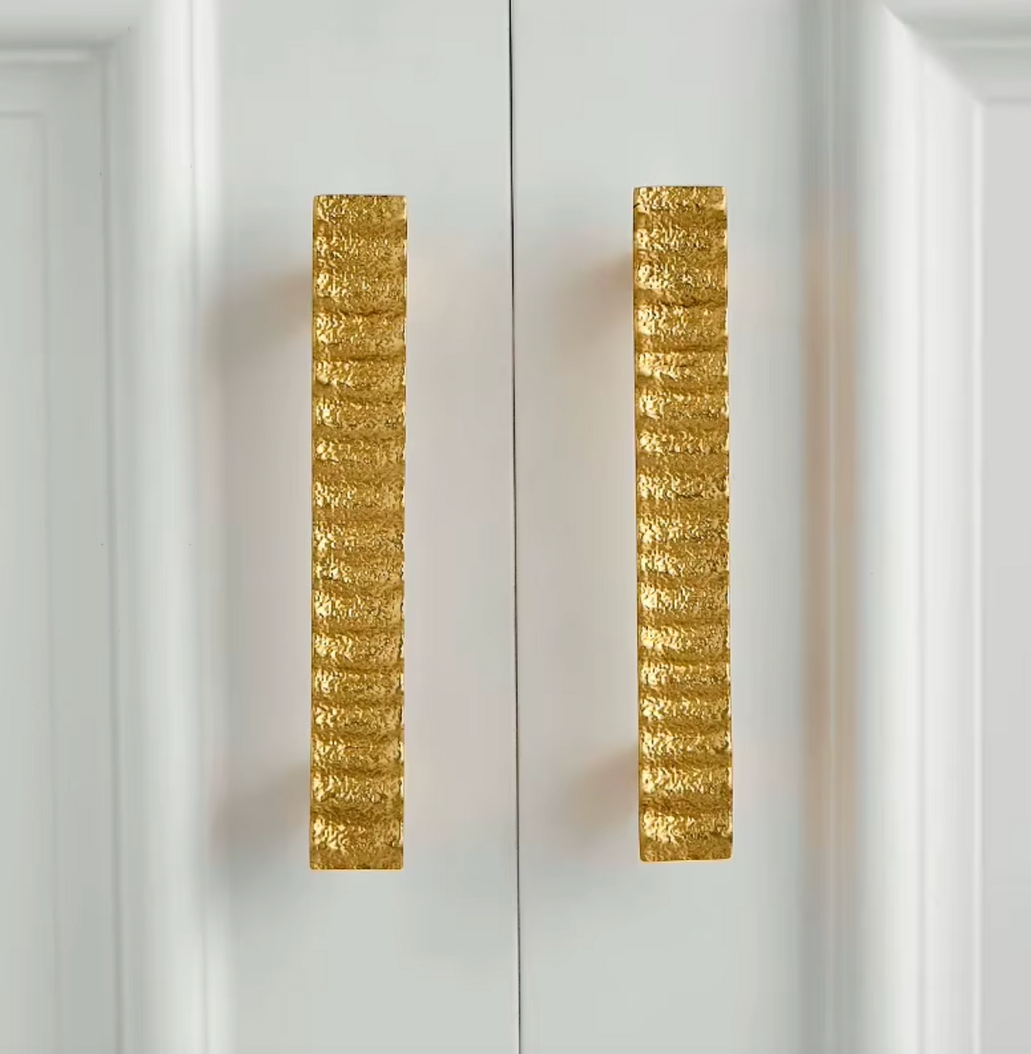 Cabinet Handles Forge Ribbed Collection Brushed Brass